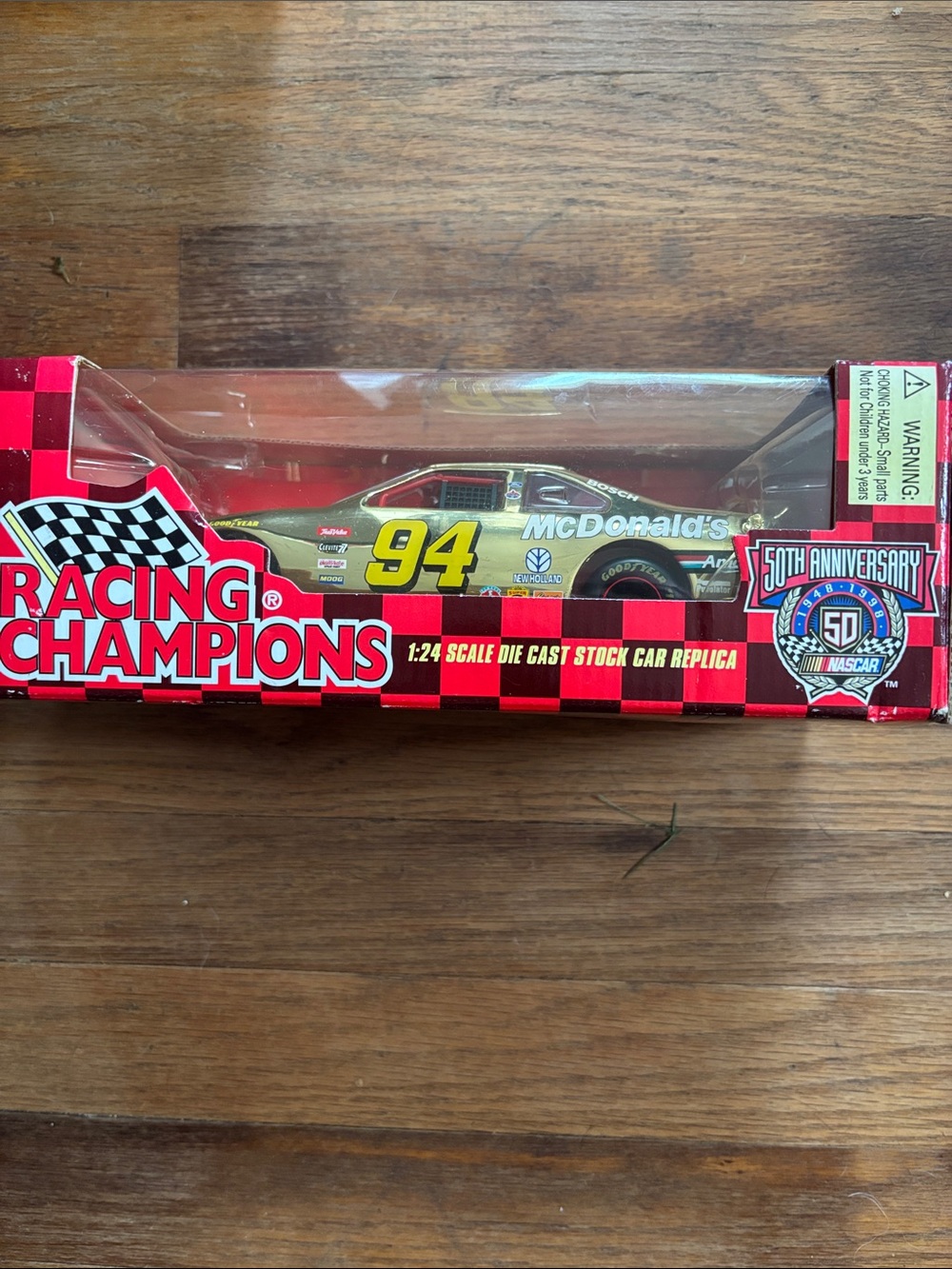 Nascar Gold and Black #94 Die-Cast Car Replica Bill Elliott Gold 1:24